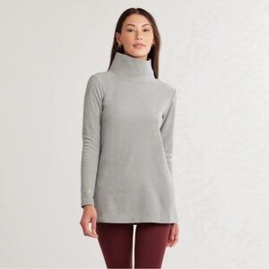 Dudley Stephens Cobble Hill Turtleneck in Terry Fleece Heather Grey Size Small